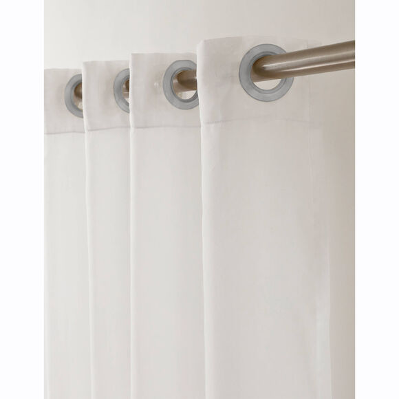 Paneelgordijn in effen voile, afgewerkt met oogringetjes (wit)