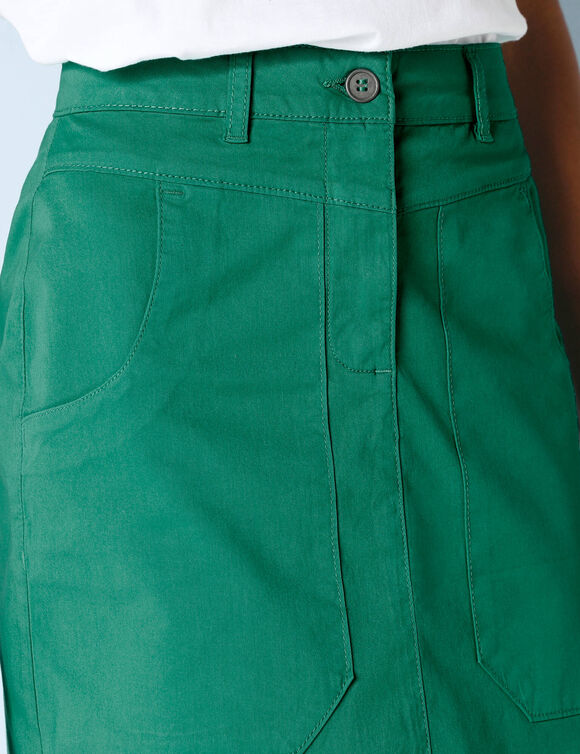 Jupe droite unie, twill (vert &eacute;meraude)