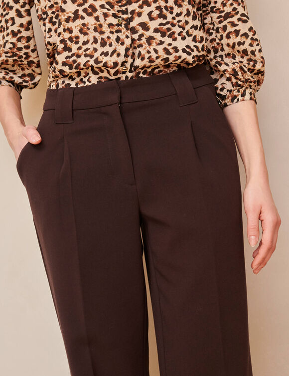 Pantalon large, fluide (chocolat)