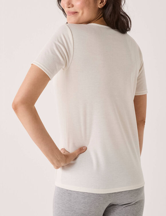 T-shirt thermique col rond - manches courtes (ivoire)
