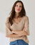 Pull loose maille brillante (beige)