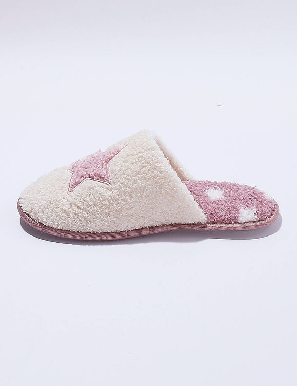 Mules plates souples étoile (rose)