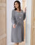 Nachthemd in fleece met hartprint en lange mouwen (grijs / roze)