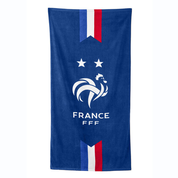 Drap de bain enfant FFF&reg;, &eacute;ponge et velours coton - 320g/m2 (bleu)