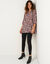 Soepele tuniek met bloemenprint, 3/4-mouwen (zwart / rood)