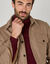 Tweekleurig flanellen overshirt van zware kwaliteit (beige)
