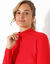 Trui met opstaande kraag, 63 cm lang (rood)