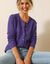 Cardigan met fantasie parelknopen, patenttricot (paars)