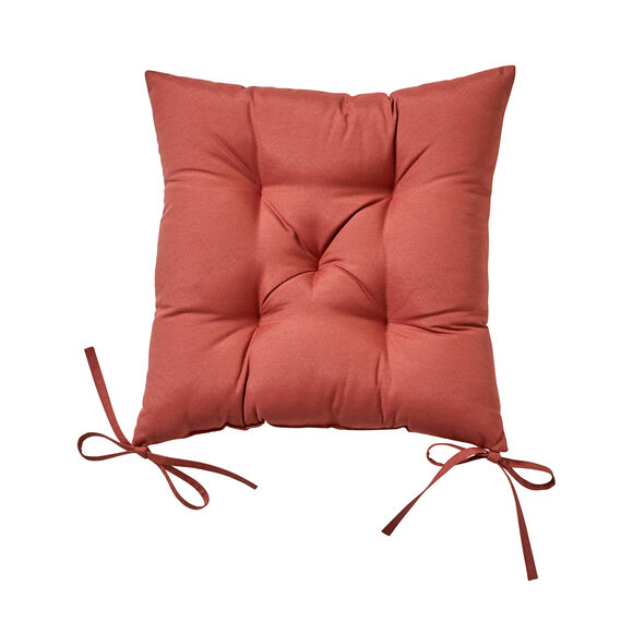 Vierkant stoelkussentje met bladerenprint - set van 2 (terracotta)