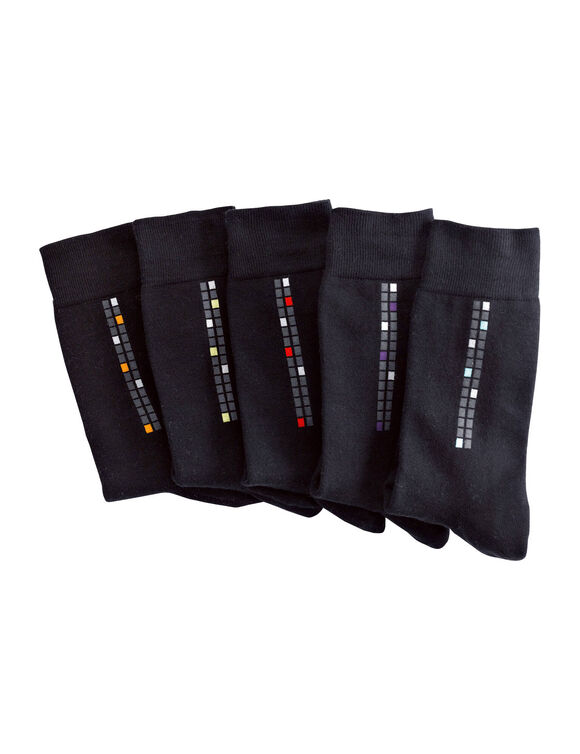 Mi-chaussettes motif carreaux - lot de 5 paires (noir)