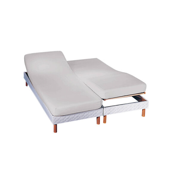Effen hoeslaken voor verstelbare bedbodem, katoen 57 draden/cm&sup2; - hoogte 26 cm (parelgrijs)