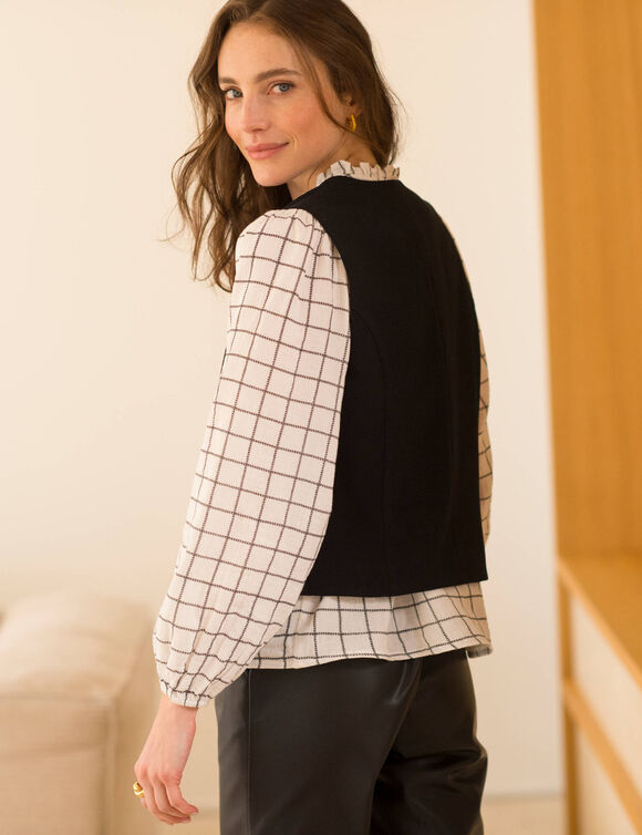 Gilet sans manches, uni (noir)