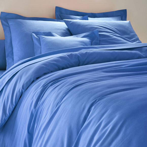 Linge de lit uni coton  (océan)