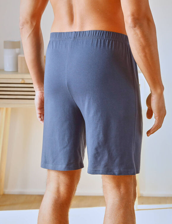 Short pyjama coton uni (marine)