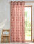 Gordijn met 'pootjes' print (terracotta / naturel)