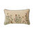 Coussin rectangulaire coton lin broderie fleurie (vert / parme)