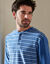 Gestreepte pyjama in velours met korte mouwen (blauw)