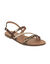 Platte sandalen in leer, Batresse (bruin)