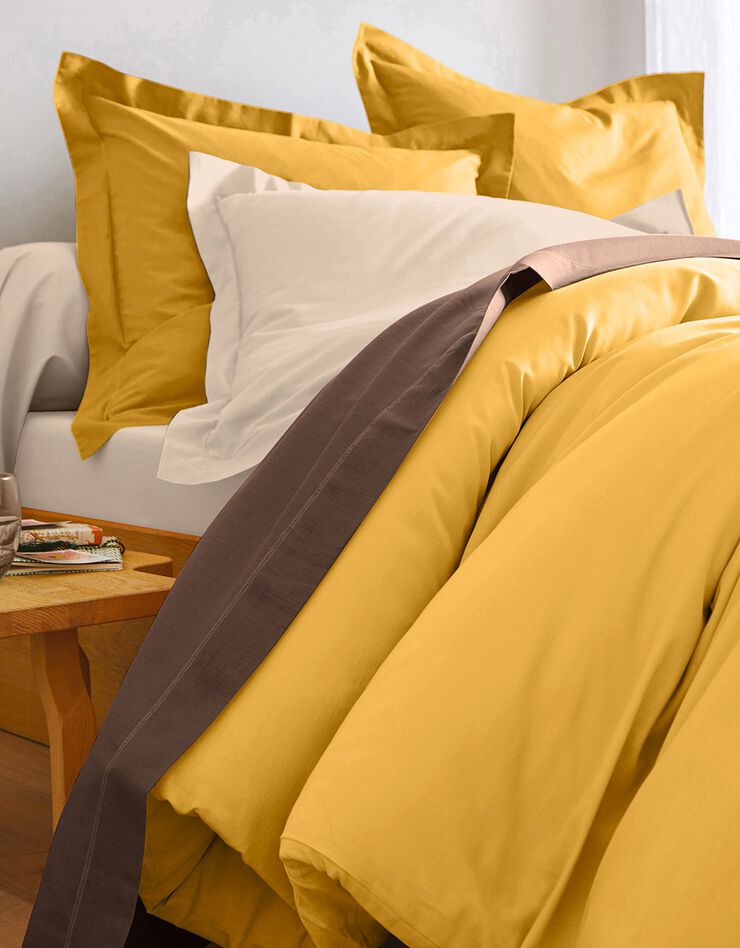 Linge de lit uni polyester-coton Colombine (sable)