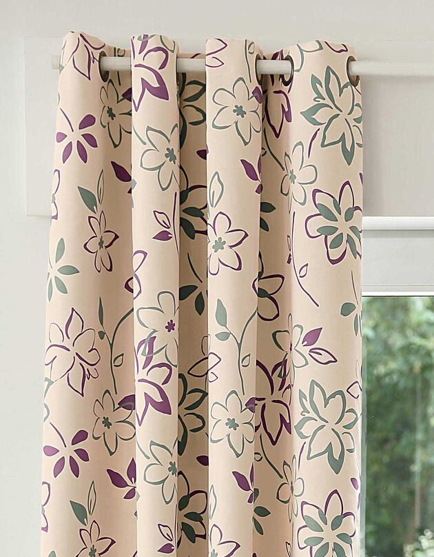 COLOMBINE - Verduisterend gordijn met print (beige)