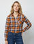 Geruit hemd in flanel (honing / blauw)