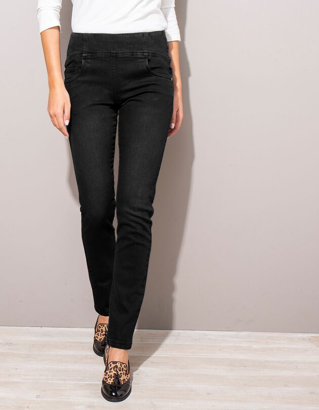Ultracomfortabele jegging in denim (zwart)