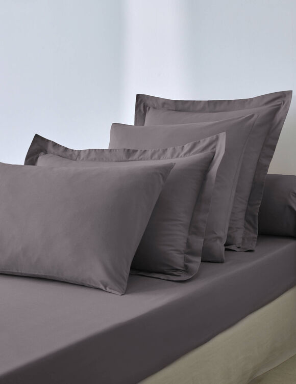 Effen bedlinnen - polyester/katoen, Colombine (antraciet)