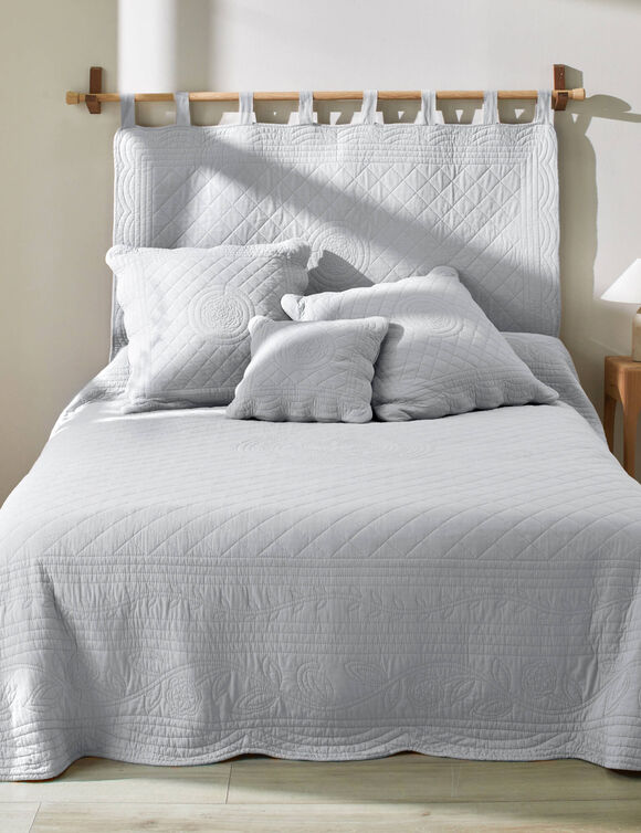 Effen hoofdeinde in katoen, boutisstijl, Cassandre (parelgrijs)