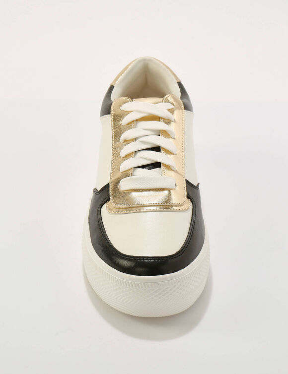 Sneakers &agrave; lacets (noir / dor&eacute;)