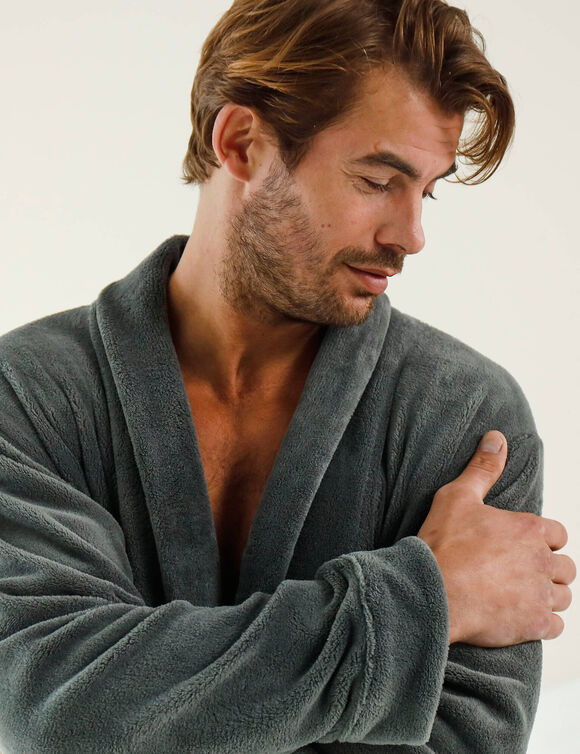 Robe de chambre toucher peluche (anthracite)