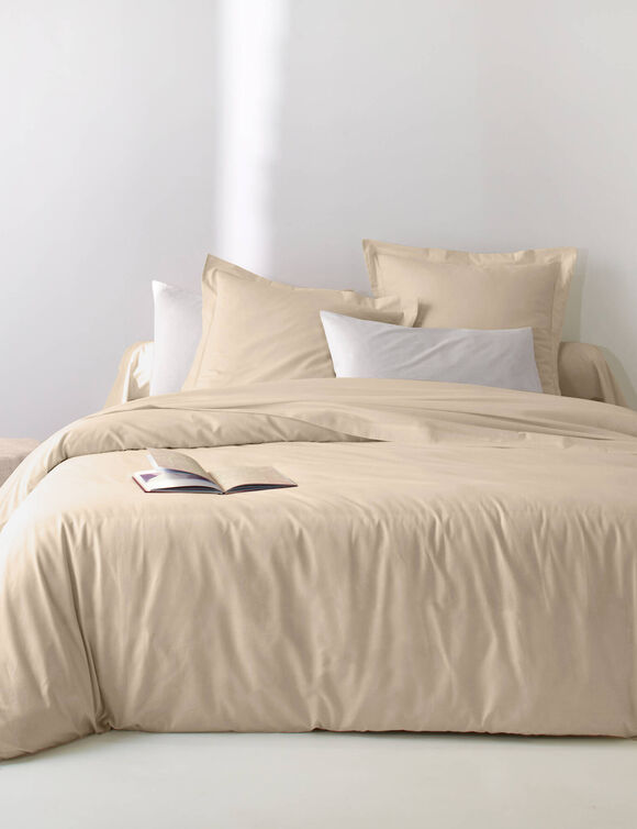 Linge de lit uni - polyester-coton 57 fils/cm&sup2; (sable)