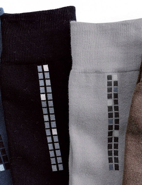 Mi-chaussettes motif carreaux - lot de 5 paires (classique)