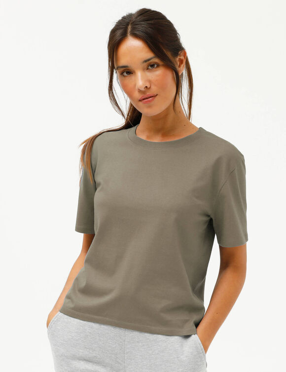 T-shirt met korte mouwen (lichtkaki)