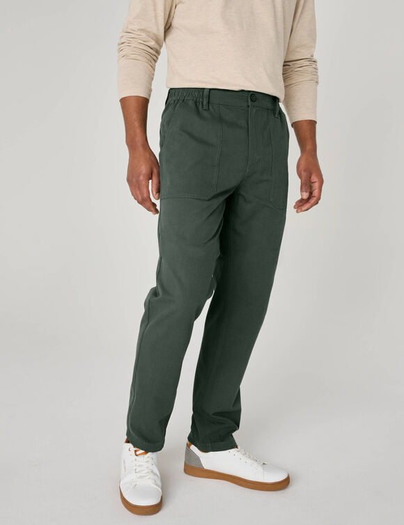 Pantalon workwear confort en toile canvas (kaki)