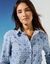 Bedrukte bloes in chambray (blauw)