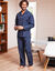 Pyjama imprimé popeline polyester/coton (marine) Pyjama imprimé popeline polyester/coton (marine)