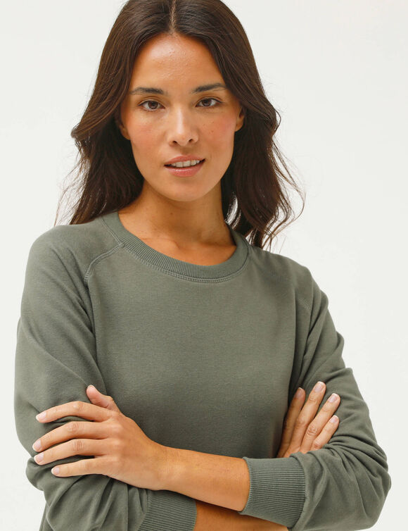 Sweat en molleton, longueur tunique (kaki)