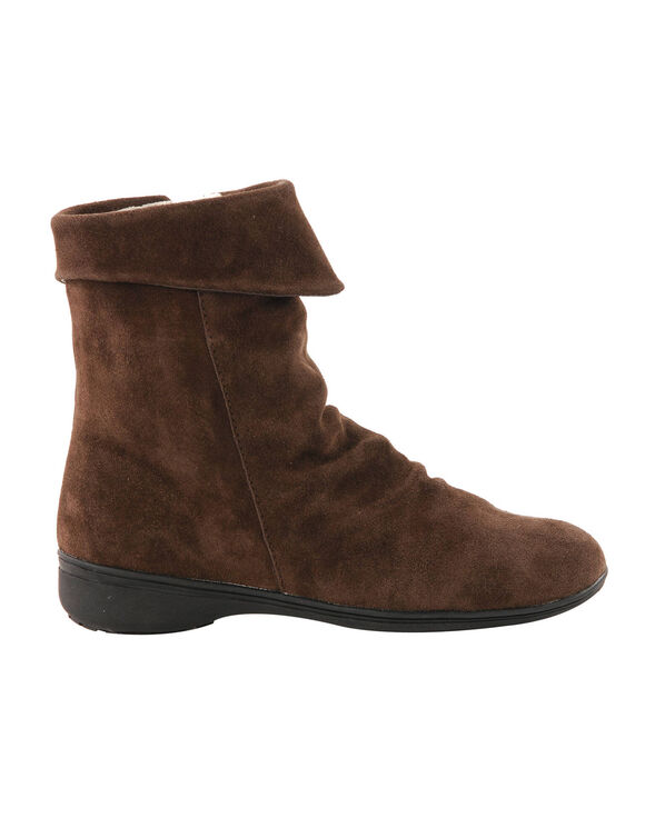 Gevoerde boots in splitleer (bruin)