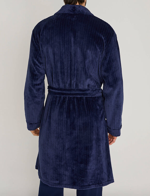 Fleece-kamerjas met een zachte, getecteureerde pluche-achtige textuur (blauw)