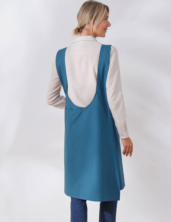 Tablier de cuisine japonais coton uni personnalisable (bleu)