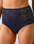 Maxislip met hoge taille in microvezel "Osilio" - set van 2 (marine)