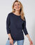 T-shirt met loose volume en 3/4-mouwen (marine)
