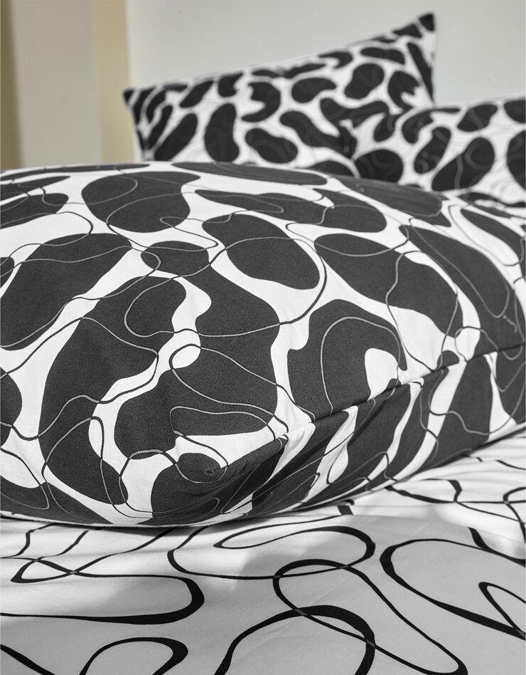 Linge de lit Folk en coton imprimé taches, noir Linge de lit Folk en coton imprimé taches, noir, hi-res image number 4