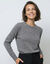 Pull col rond, laine d'agneau (gris chin&eacute;)