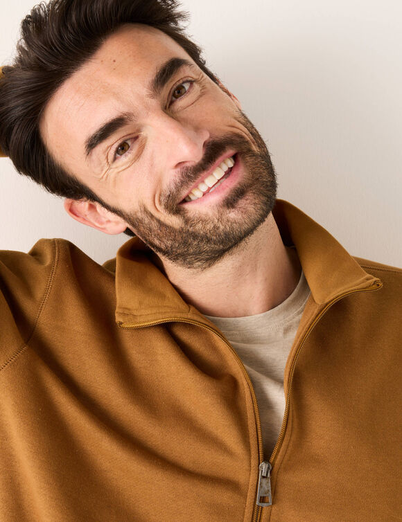 Sweat entièrement zippé uni (cuivre)