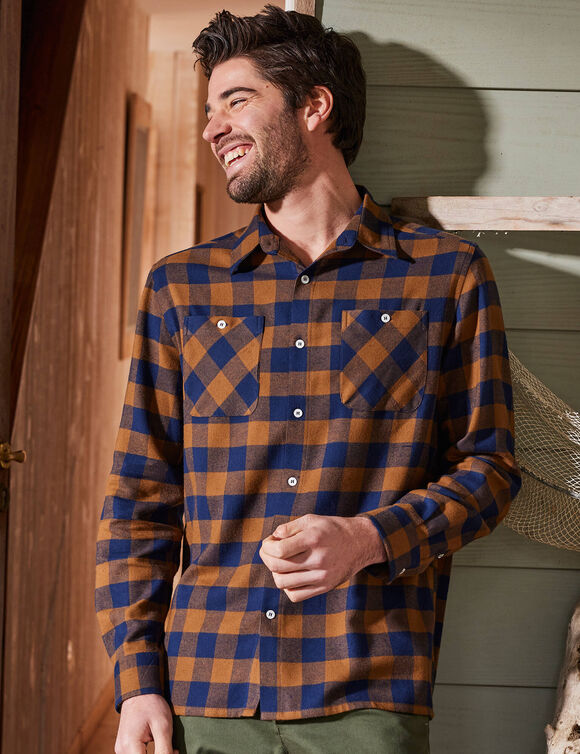 Chemise carreaux flanelle - lot de 3 (cuivre + bleu + vert)