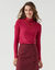 T-shirt manches longues dentelle (bordeaux)