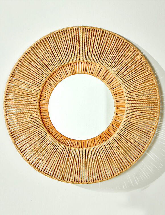 Ronde spiegel in rotan (rotan)