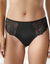 Tangaslip met hoge taille in microvezel en rekbare kant - set van 2 (zwart + ivoorkleur)