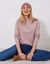 T-shirt col montant manches longues (rose parmé)